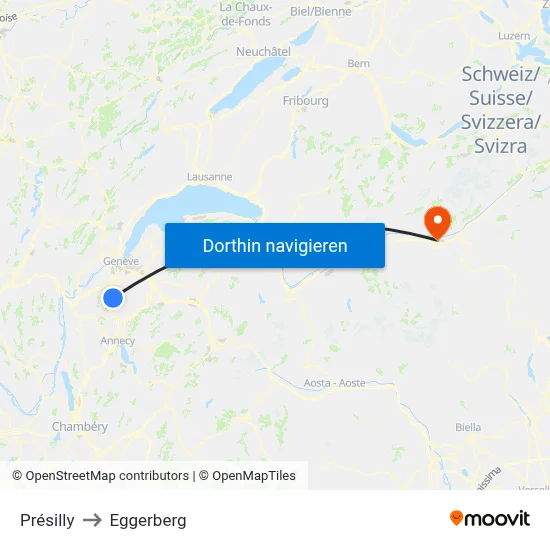 Présilly to Eggerberg map