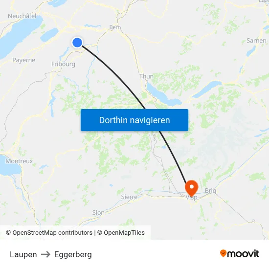 Laupen to Eggerberg map