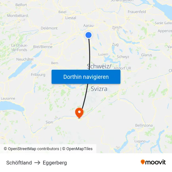 Schöftland to Eggerberg map