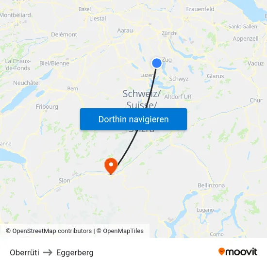 Oberrüti to Eggerberg map