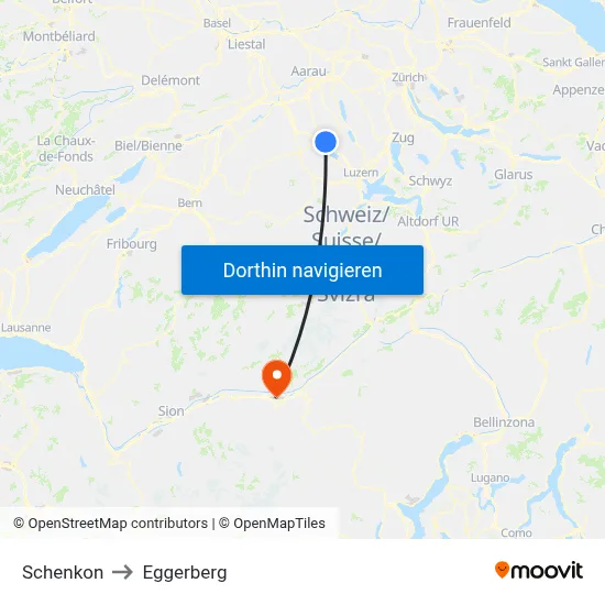 Schenkon to Eggerberg map
