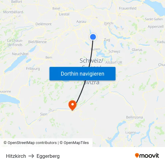 Hitzkirch to Eggerberg map