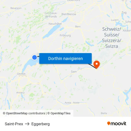 Saint-Prex to Eggerberg map