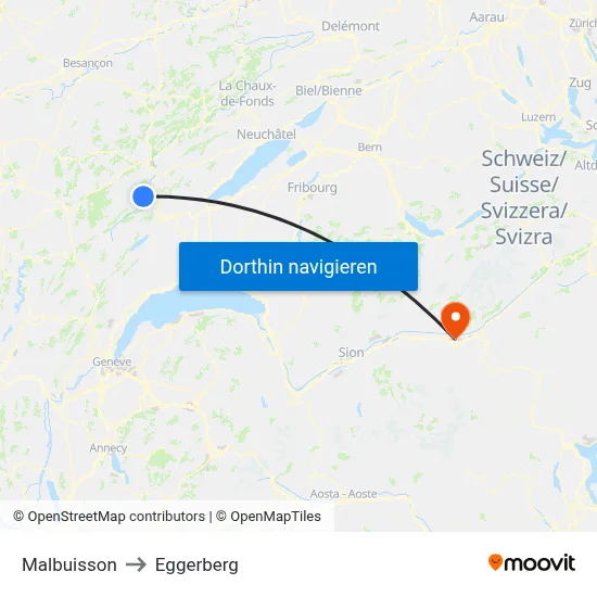 Malbuisson to Eggerberg map