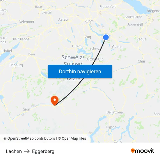 Lachen to Eggerberg map