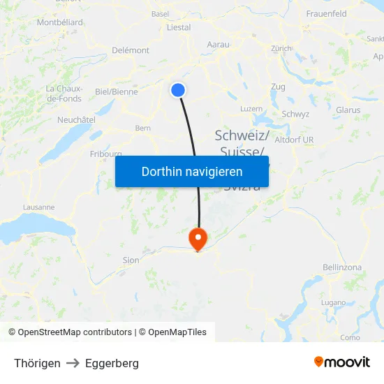 Thörigen to Eggerberg map