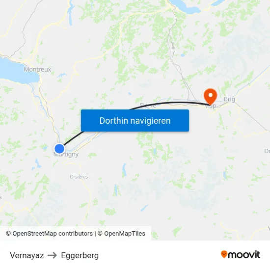 Vernayaz to Eggerberg map