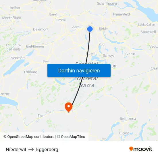 Niederwil to Eggerberg map