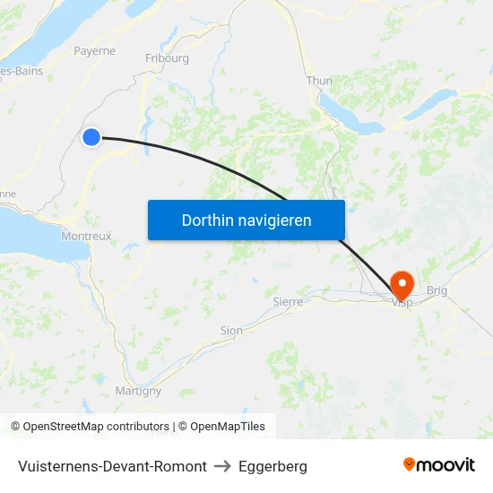 Vuisternens-Devant-Romont to Eggerberg map
