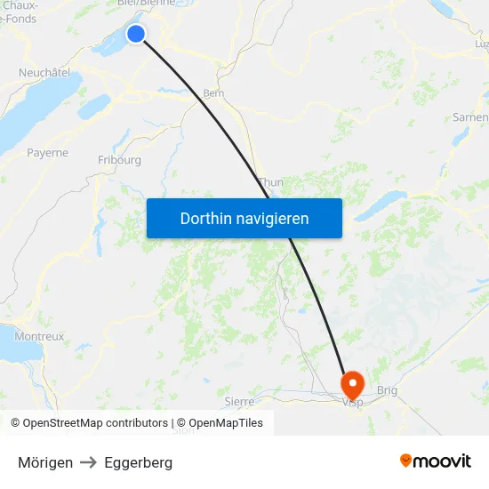 Mörigen to Eggerberg map