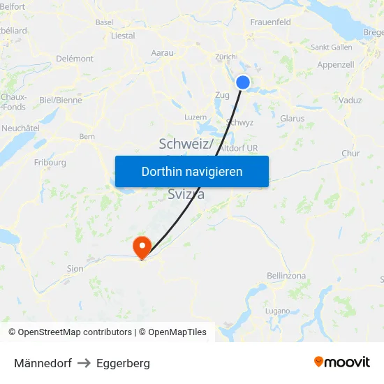 Männedorf to Eggerberg map