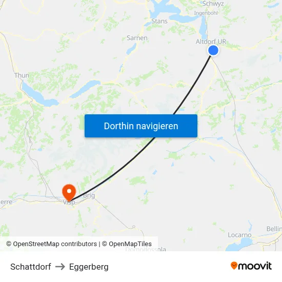 Schattdorf to Eggerberg map