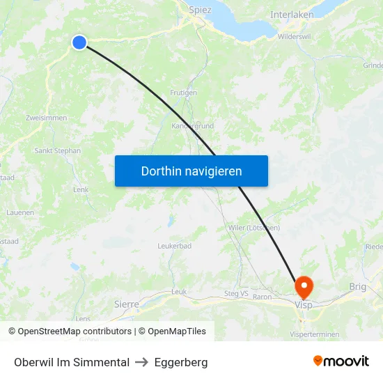 Oberwil Im Simmental to Eggerberg map