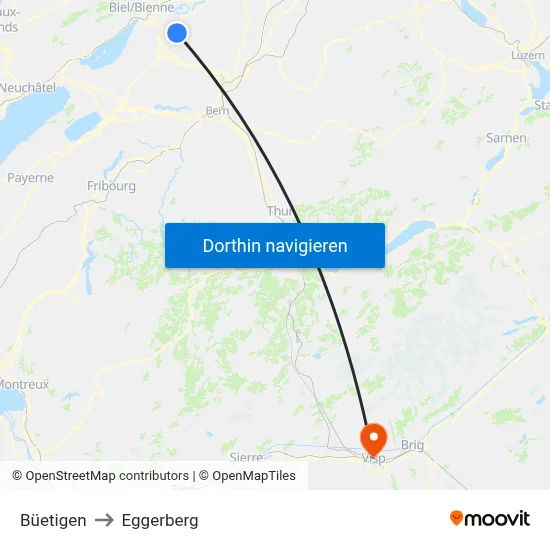 Büetigen to Eggerberg map