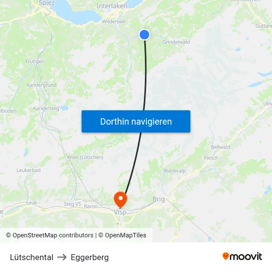 Lütschental to Eggerberg map