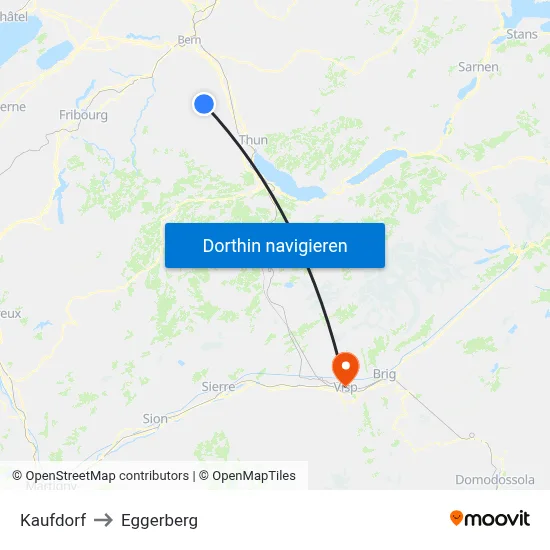 Kaufdorf to Eggerberg map