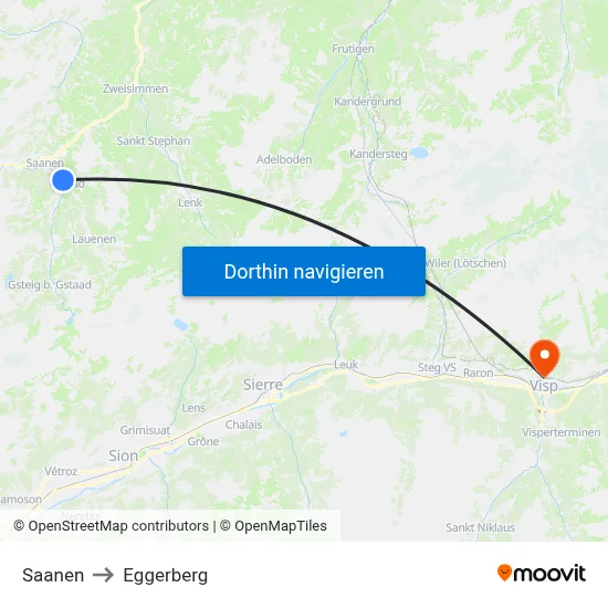 Saanen to Eggerberg map