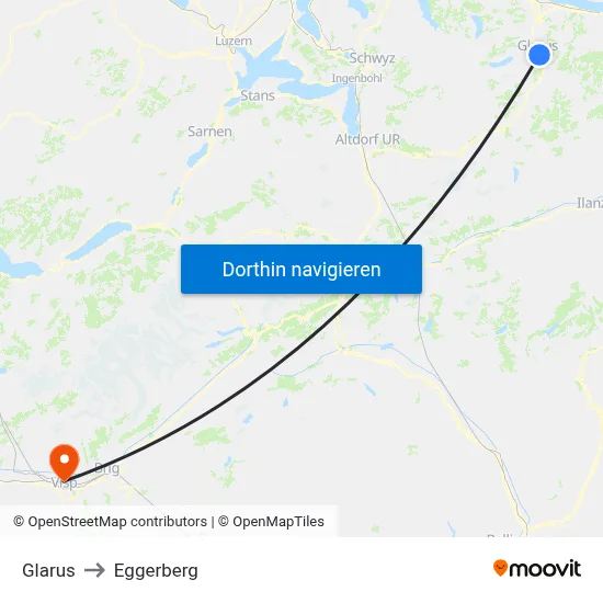 Glarus to Eggerberg map