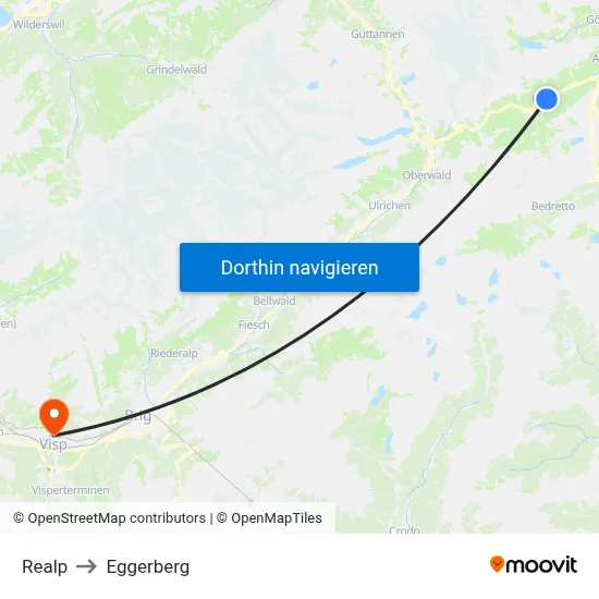 Realp to Eggerberg map