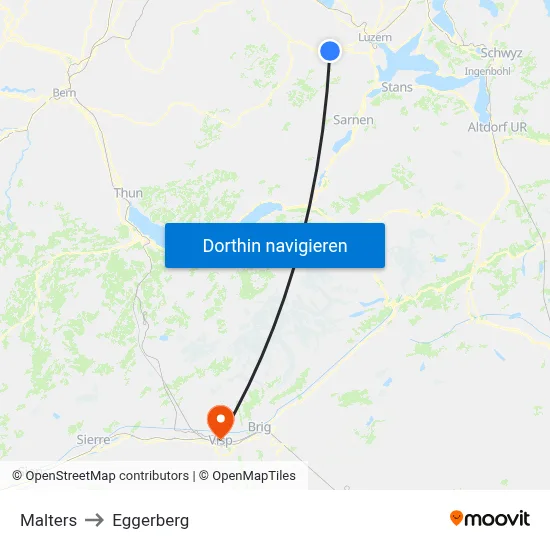 Malters to Eggerberg map