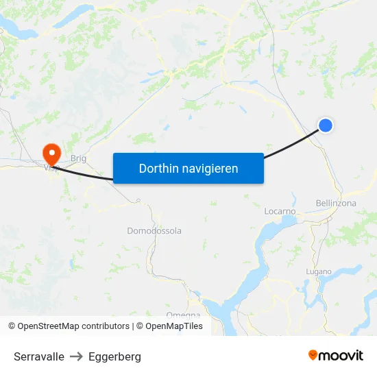 Serravalle to Eggerberg map