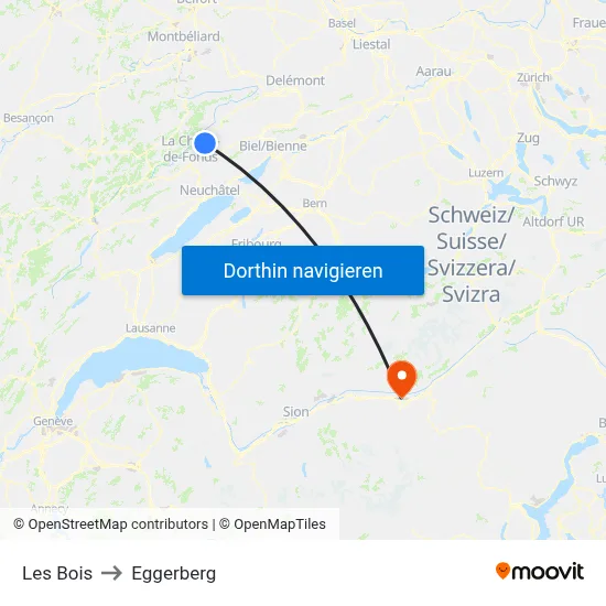Les Bois to Eggerberg map