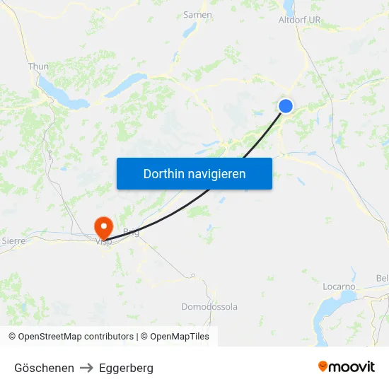 Göschenen to Eggerberg map