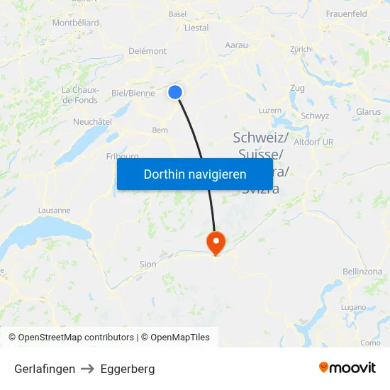Gerlafingen to Eggerberg map