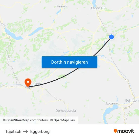 Tujetsch to Eggerberg map