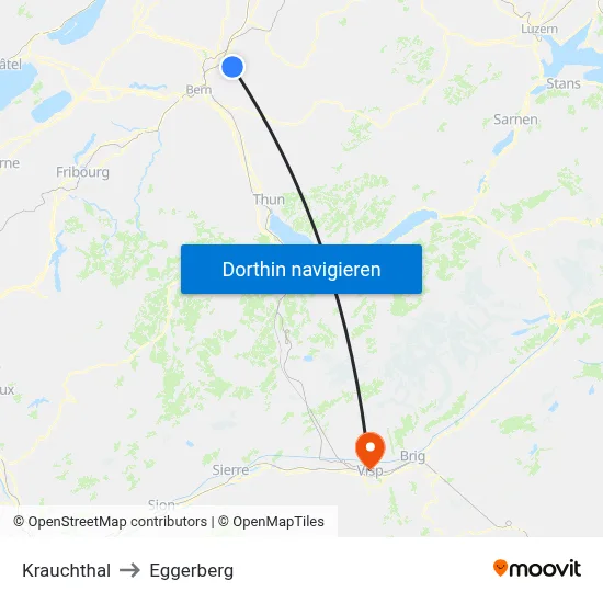 Krauchthal to Eggerberg map