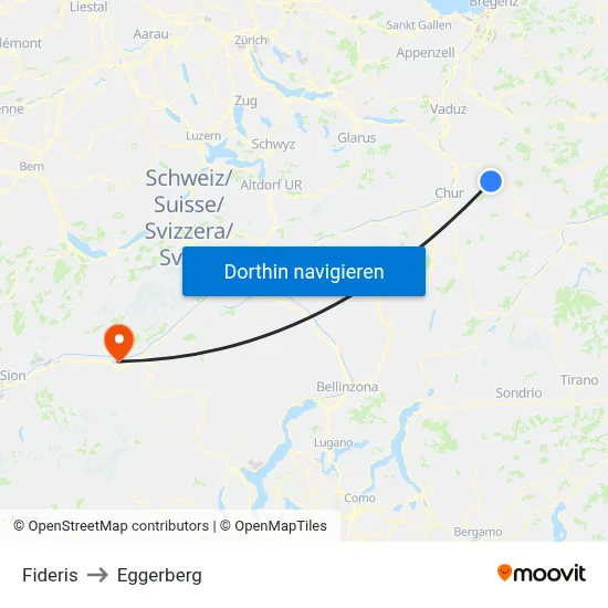 Fideris to Eggerberg map