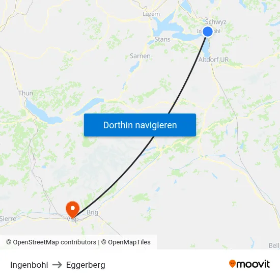 Ingenbohl to Eggerberg map