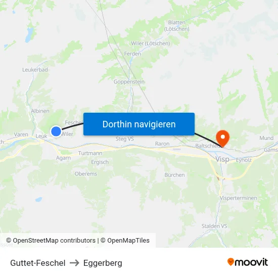 Guttet-Feschel to Eggerberg map