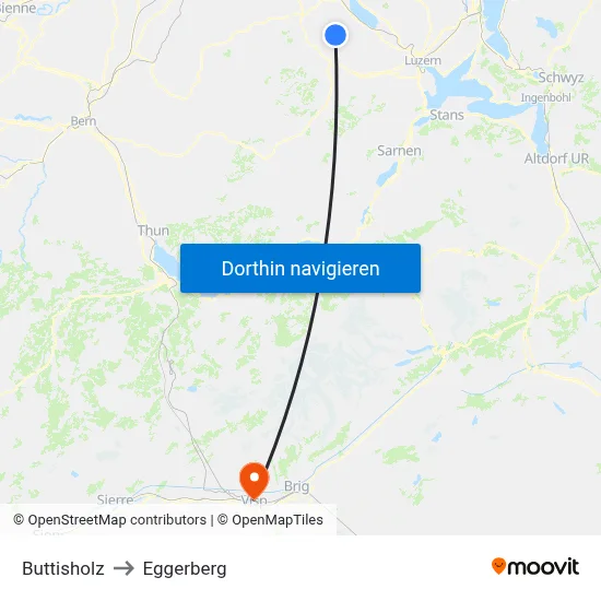 Buttisholz to Eggerberg map