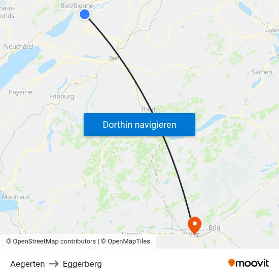 Aegerten to Eggerberg map