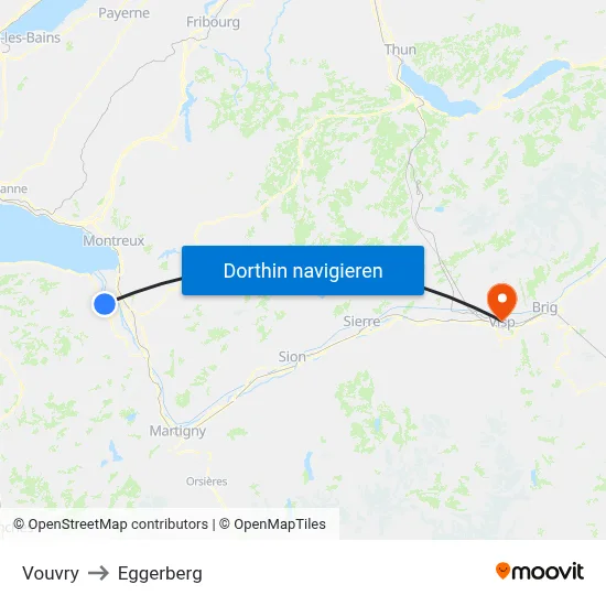 Vouvry to Eggerberg map