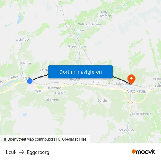 Leuk to Eggerberg map
