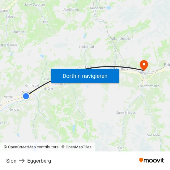 Sion to Eggerberg map