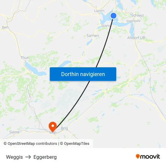 Weggis to Eggerberg map