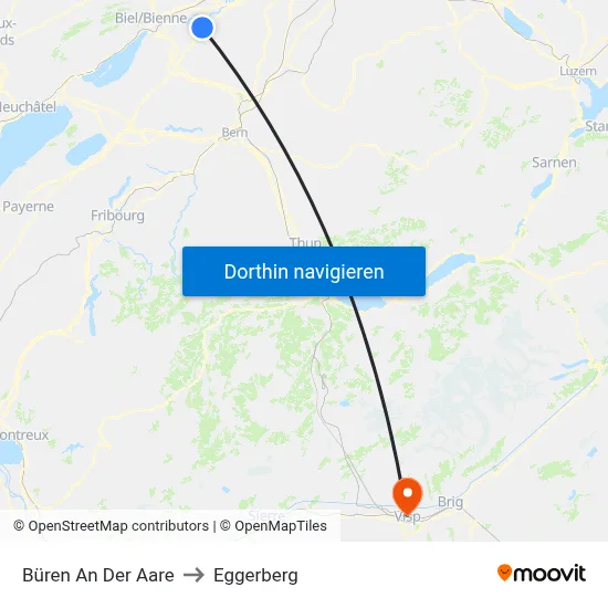 Büren An Der Aare to Eggerberg map