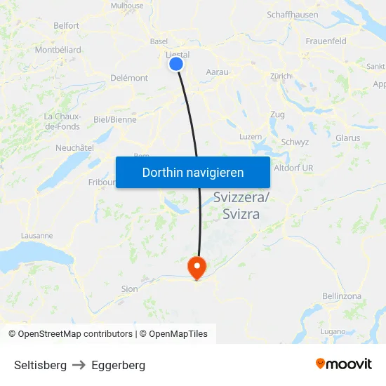 Seltisberg to Eggerberg map