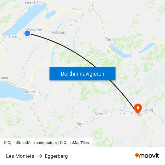Les Montets to Eggerberg map