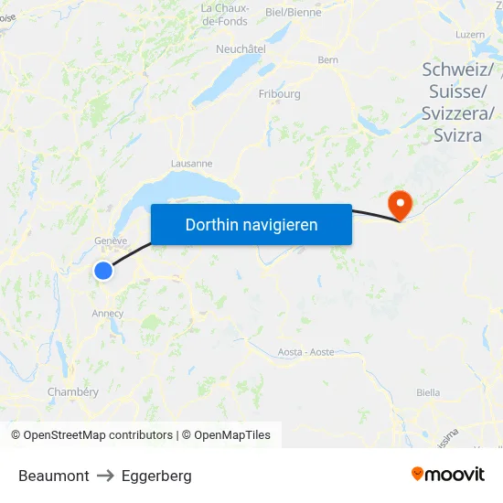 Beaumont to Eggerberg map