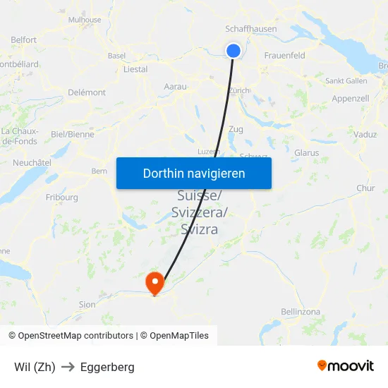 Wil (Zh) to Eggerberg map