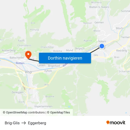 Brig-Glis to Eggerberg map
