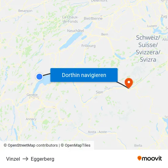Vinzel to Eggerberg map