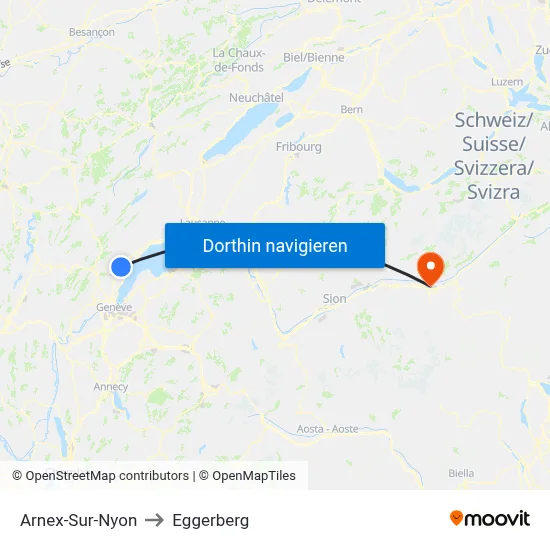 Arnex-Sur-Nyon to Eggerberg map