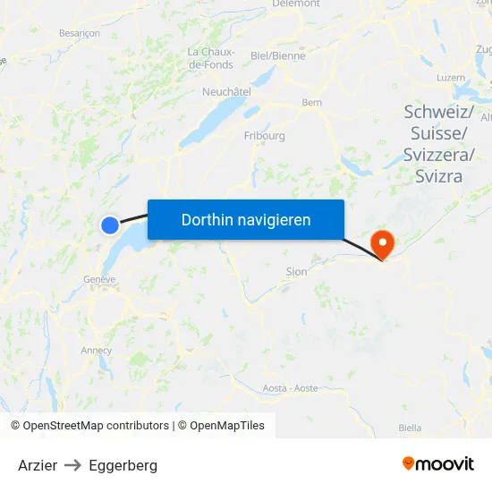 Arzier to Eggerberg map