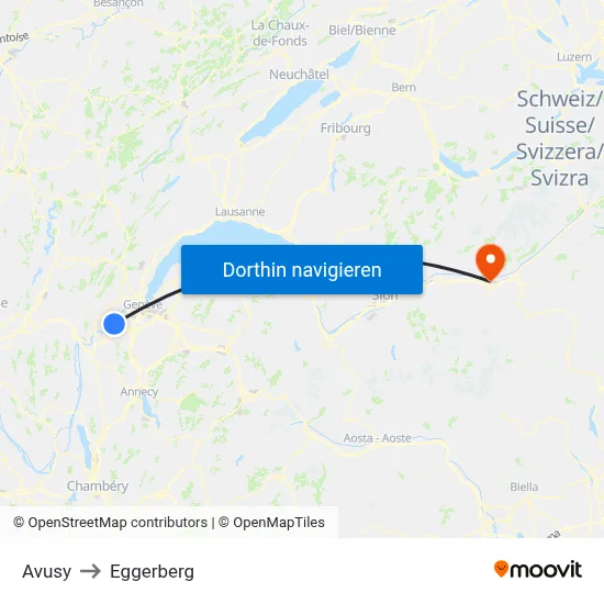 Avusy to Eggerberg map