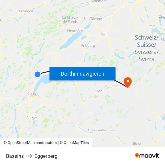 Bassins to Eggerberg map